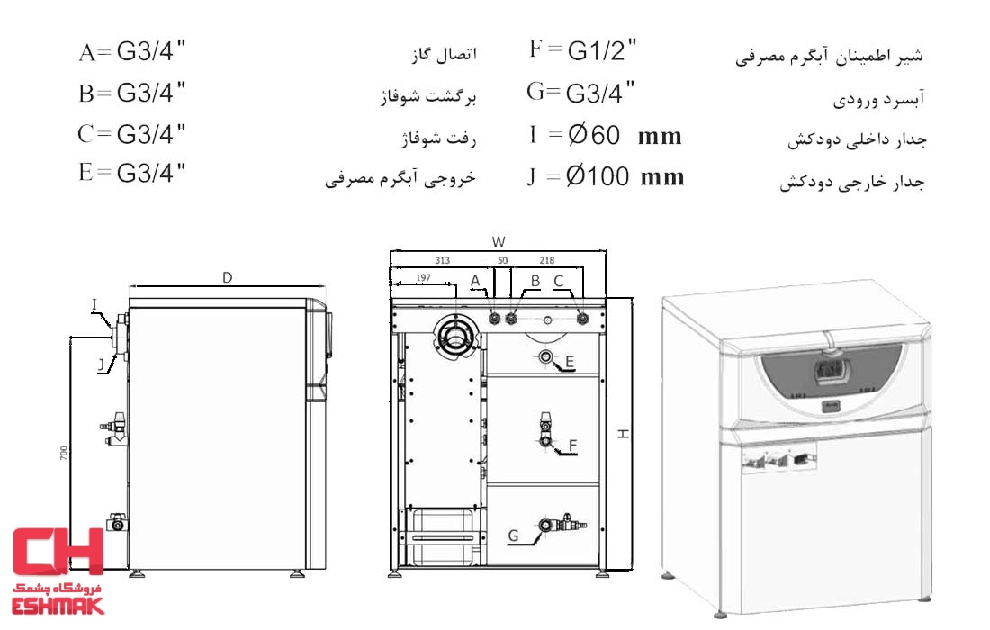 پکیج زمینی ایران رادیاتور مدل Z36FF